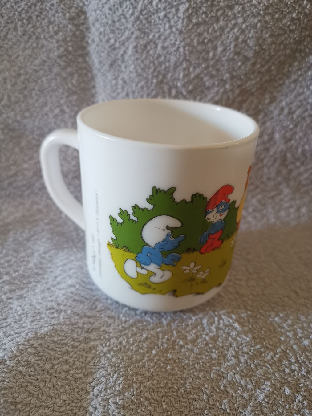 Tassen: Schlümpfe Tasse Luminarc Arcopal weiss  – Gebraucht aus Stans von Findus7318 2