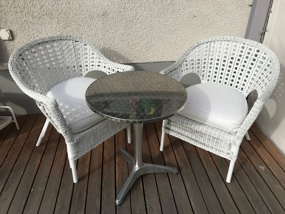 Zwei Rattan/ Korbsessel, IKEA Finntorp (ohne Bistrotisch) Kaufen auf