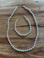 Wunderschönes Set (Halskette/Bracelet) mit echten Perlen/ GG