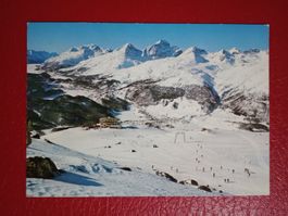 Muottas Muragl Grubünden Skigebiet Stempel belebte Ak