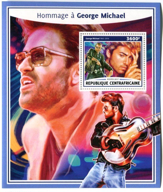 Tutti i francobolli: Block "George Michael". Zentralafrikanische Republik – Nuovo e nell'imballaggio originale da Basel venduto da Butsch5