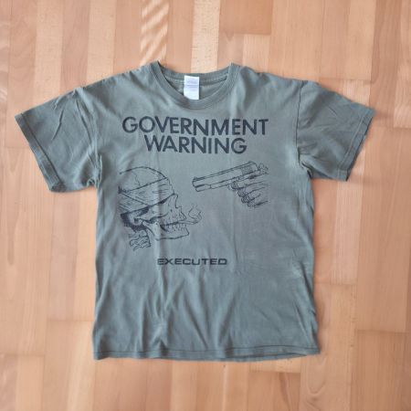 Government Warning Executed T-Shirt Olive Green Medium