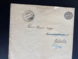 Vordruck 2 Rp. Streifband 22.7.1907 Zürich Fluntern