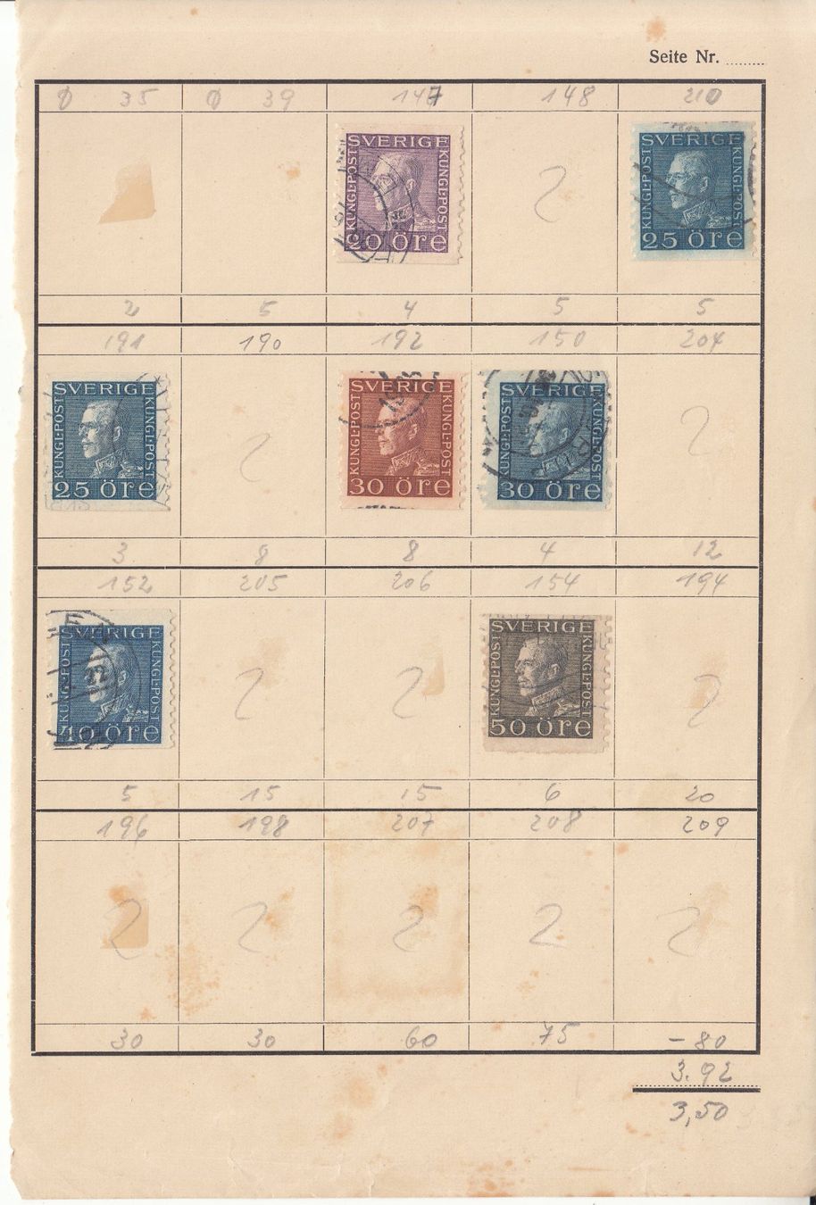 Alle Briefmarken: Auswahlheft Schweden ab 1891 – Gebraucht aus Bürglen TG von StampGraf 1