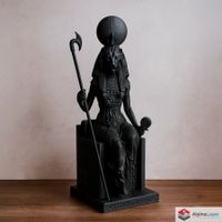Seated Sekhmet Statue – Egyptian Goddess Sculpture - 3D Prt
