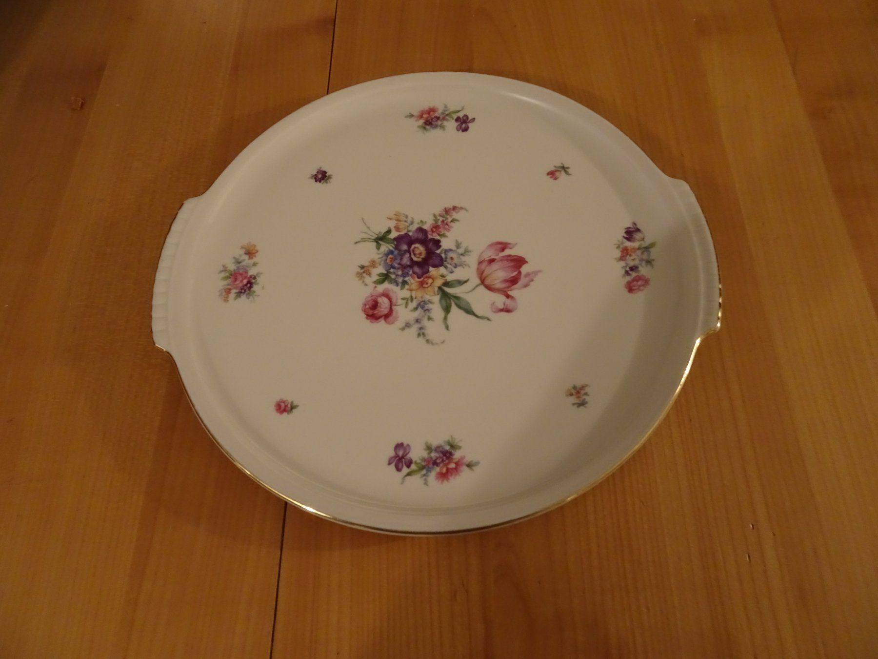 Servierplatten: Langenthal Platte mit Blumendekor, Vintage Durchmesser 30cm – Gebraucht aus Zürich von Roulet 2
