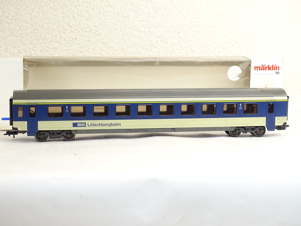 Märklin 4218 BLS Personenwagen 1. Klasse, H0,WS/AC,OVP / 3 (Gebraucht ...