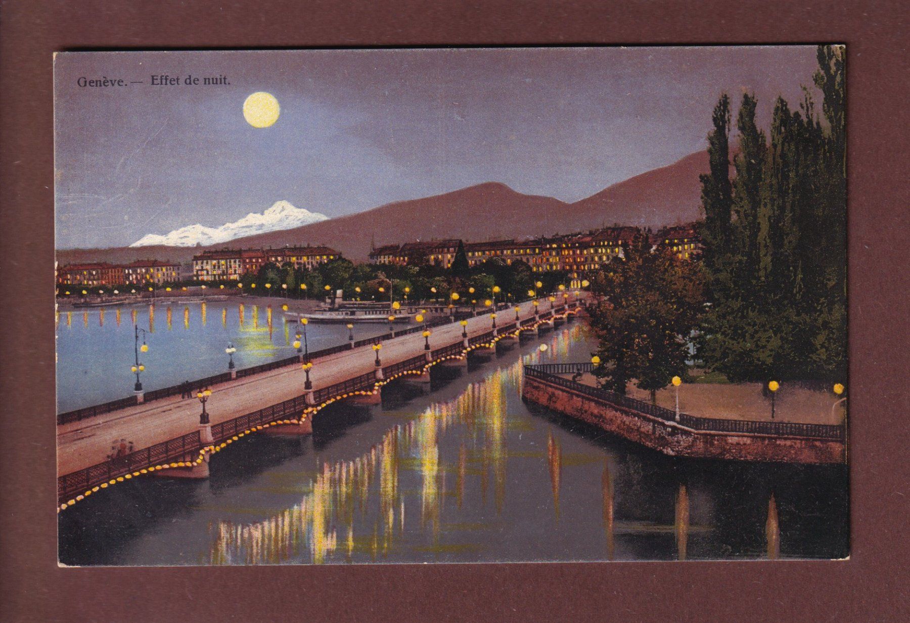 Ansichtskarten: GENEVE de nuit – Gebraucht aus Pully von nicecards