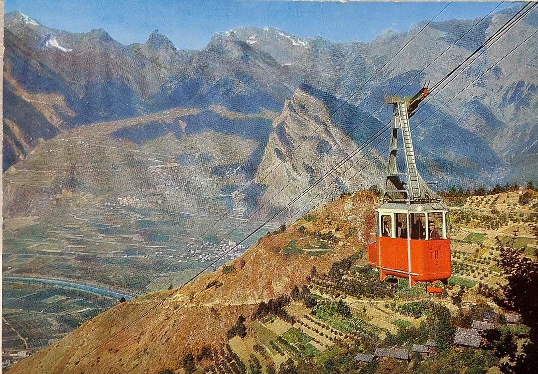 Cartoline postali: ISÉRABLES  -  Le Téléphérique  -  1968 – Usato da Delémont venduto da Domdom1