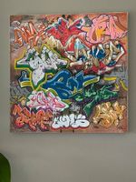 A1One Original Graffiti auf Leinwand
