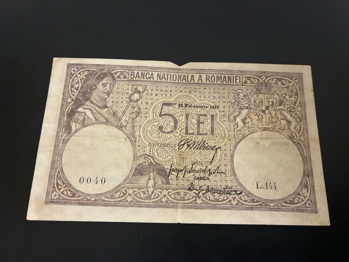 Banconote: Romania 5 lei 1917 – Usato da Dällikon venduto da Woldbanknoten