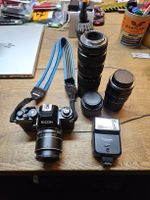 Ricoh KR-5 Analogkamera mit 3 Objektiven Tasche Blitz (D1)