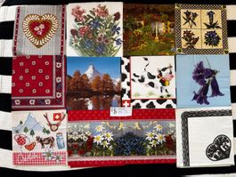Lot env 20 serviettes en papier motif Suisse Swiss Style