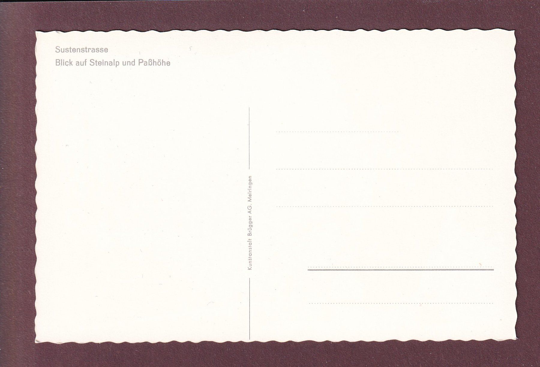 Cartoline postali: SUSTENSTRASSE - Steinalp - Auto – Usato da Pully venduto da nicecards 1