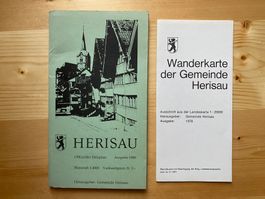Herisau, Ortsplan + Wanderkarte 1980/1978