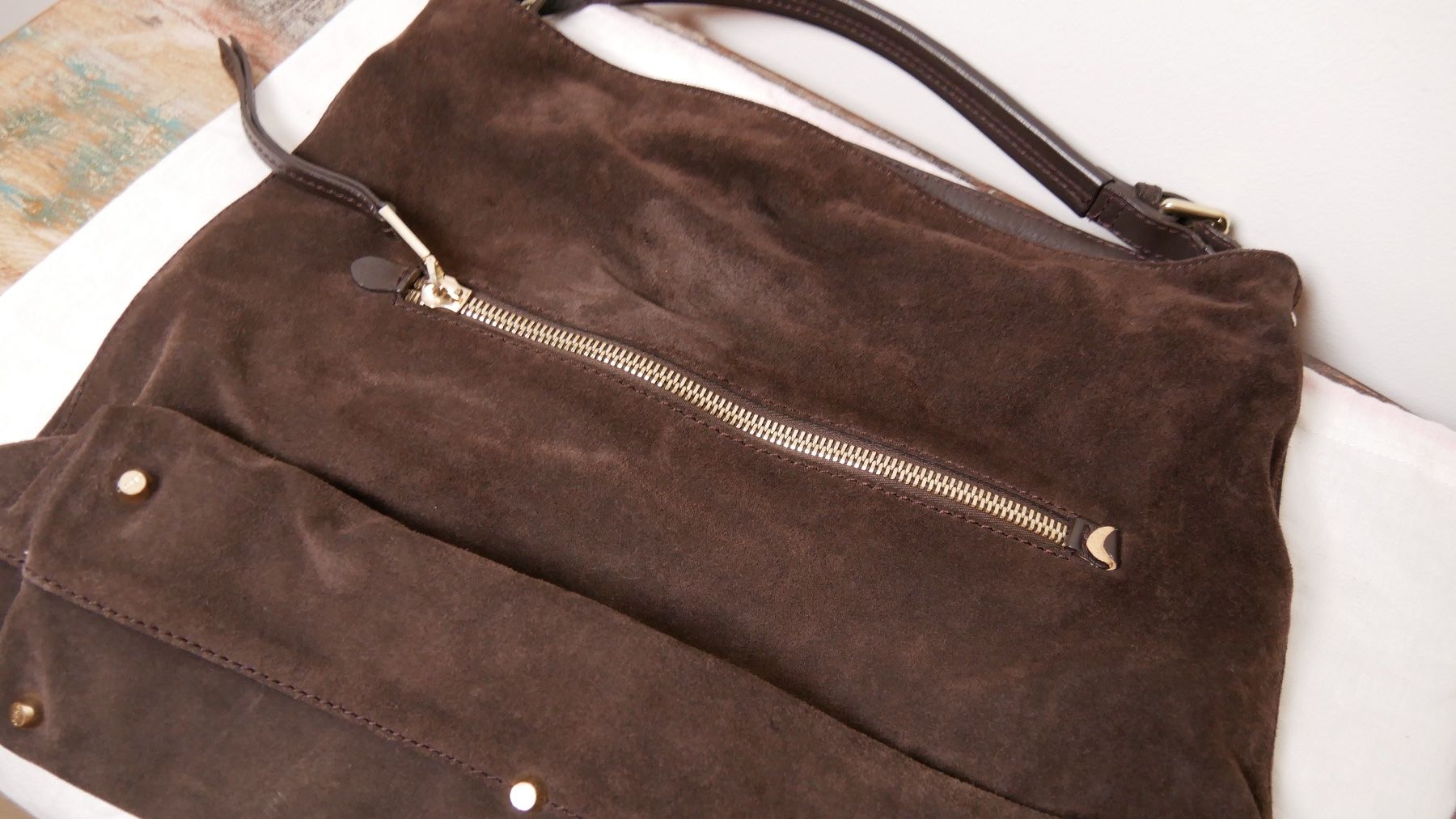 Abro Borse da donna: Abro Wildledertasche braun Shopper weiches Leder echt – Nuovo e nell'imballaggio originale da Zürich venduto da julia_vina 6