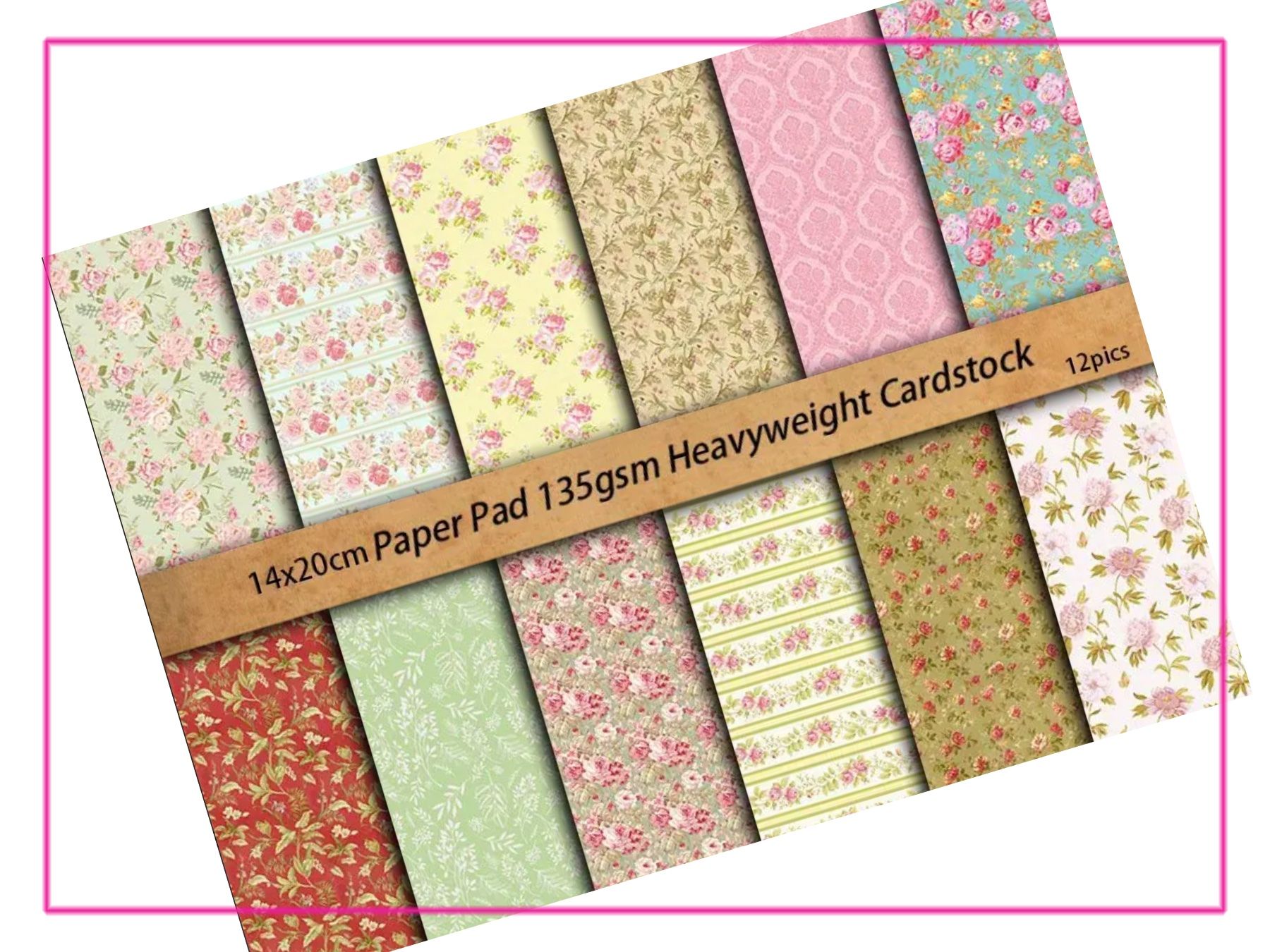Carta: 12 Blatt Design-Papier Bastelpapier -14x20cm – Nuovo e nell'imballaggio originale da Frenkendorf venduto da jazzplatten