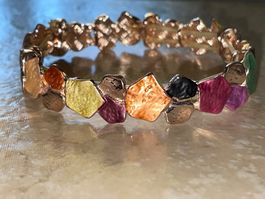 Armband elastisch mehrfarbig goldfarben