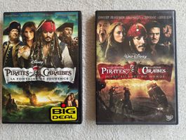 Lot de 2 DVD, Pirates des caraïbes 3 et 4 - avec Johnny Deep
