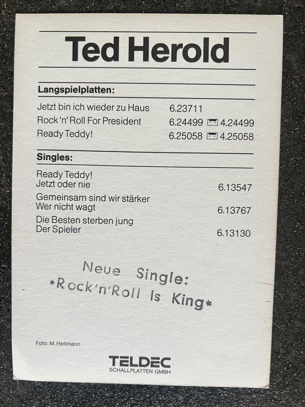 Autografi: TED HEROLD original Autogramm – Usato da Guntershausen venduto da sign4me 1