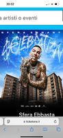 Sfera Ebbasta 1 billet concert Milan 09.07.26