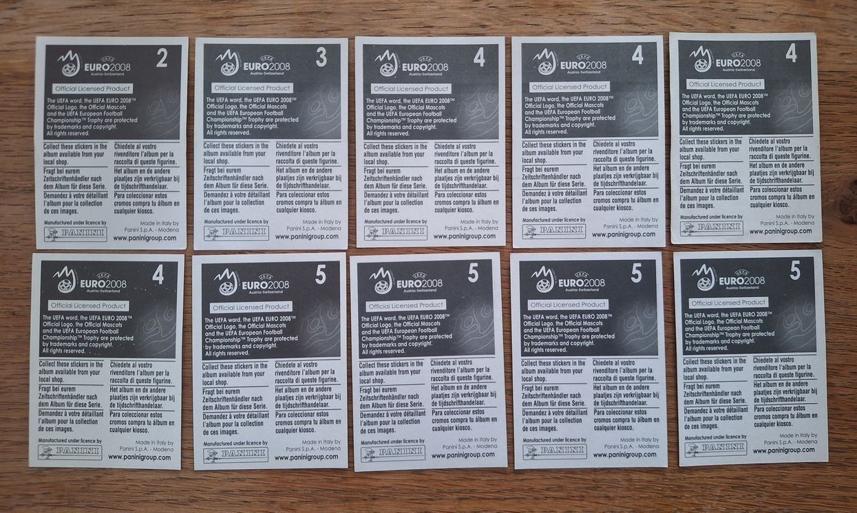 Panini Carte collezionabili: Panini EM 2008 / 10x Intro Stickers – Usato da Horw venduto da Zemmerli 1