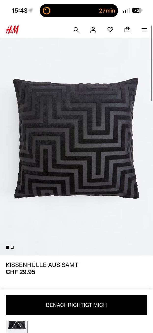 H&M Kissen: Sofa Kissenbezug – Neu (gemäss Beschreibung) aus Hunzenschwil von sofiasm3