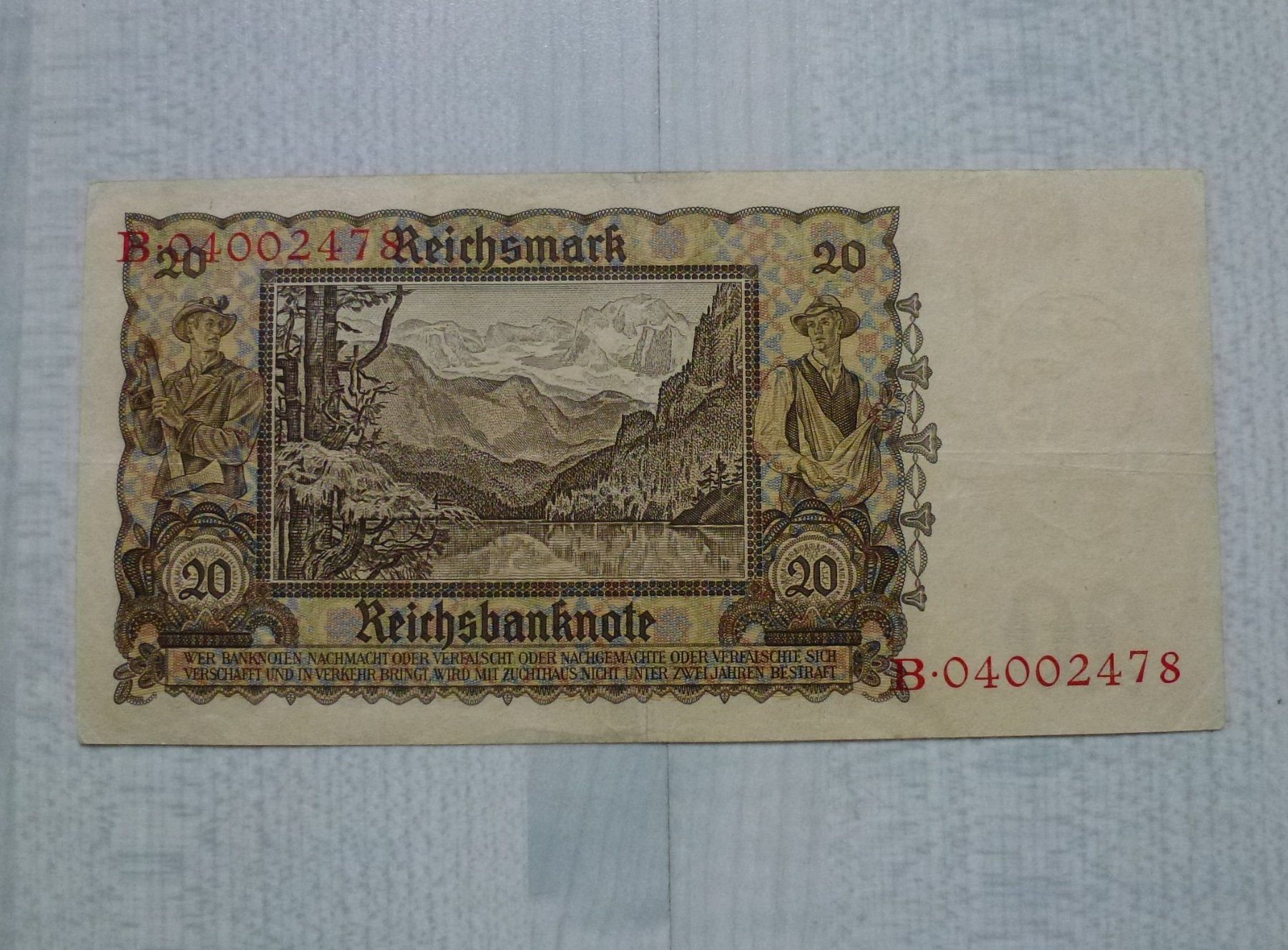 Banknoten: Deutschland ++ 2 Reichsmark 1939 – Gebraucht aus Walkringen von Casablanca777 1