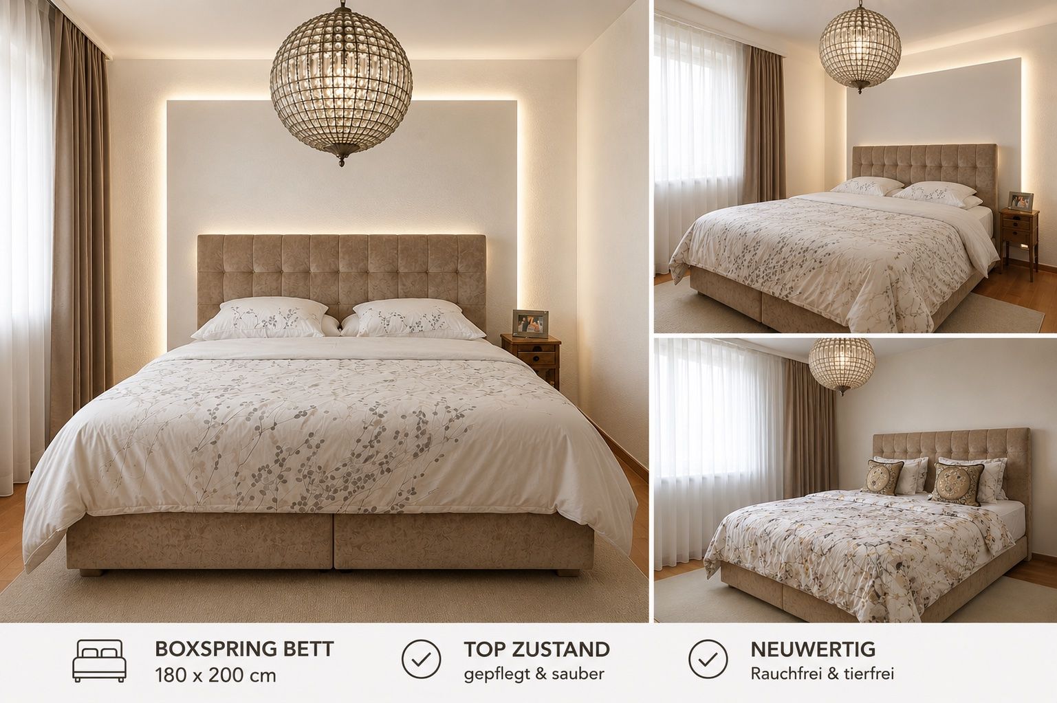 Letti: Bett Samt Beige 180cm Breit – Usato da Dübendorf venduto da SPLO