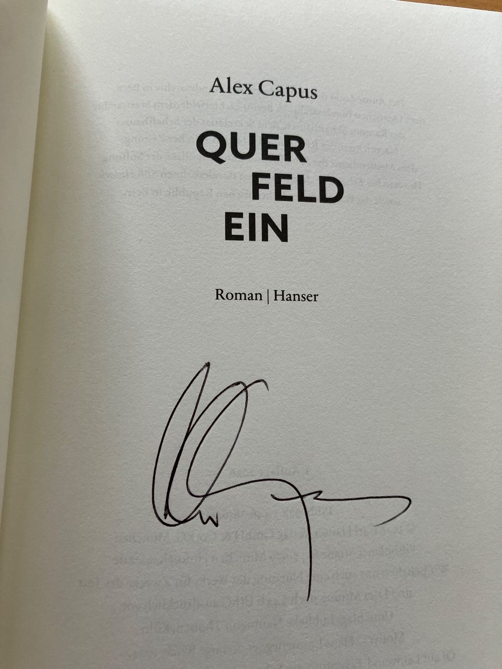 Bücher: Alex Capus "QUER FELD EIN" – Neu (gemäss Beschreibung) aus Olten von Dickbrave 1