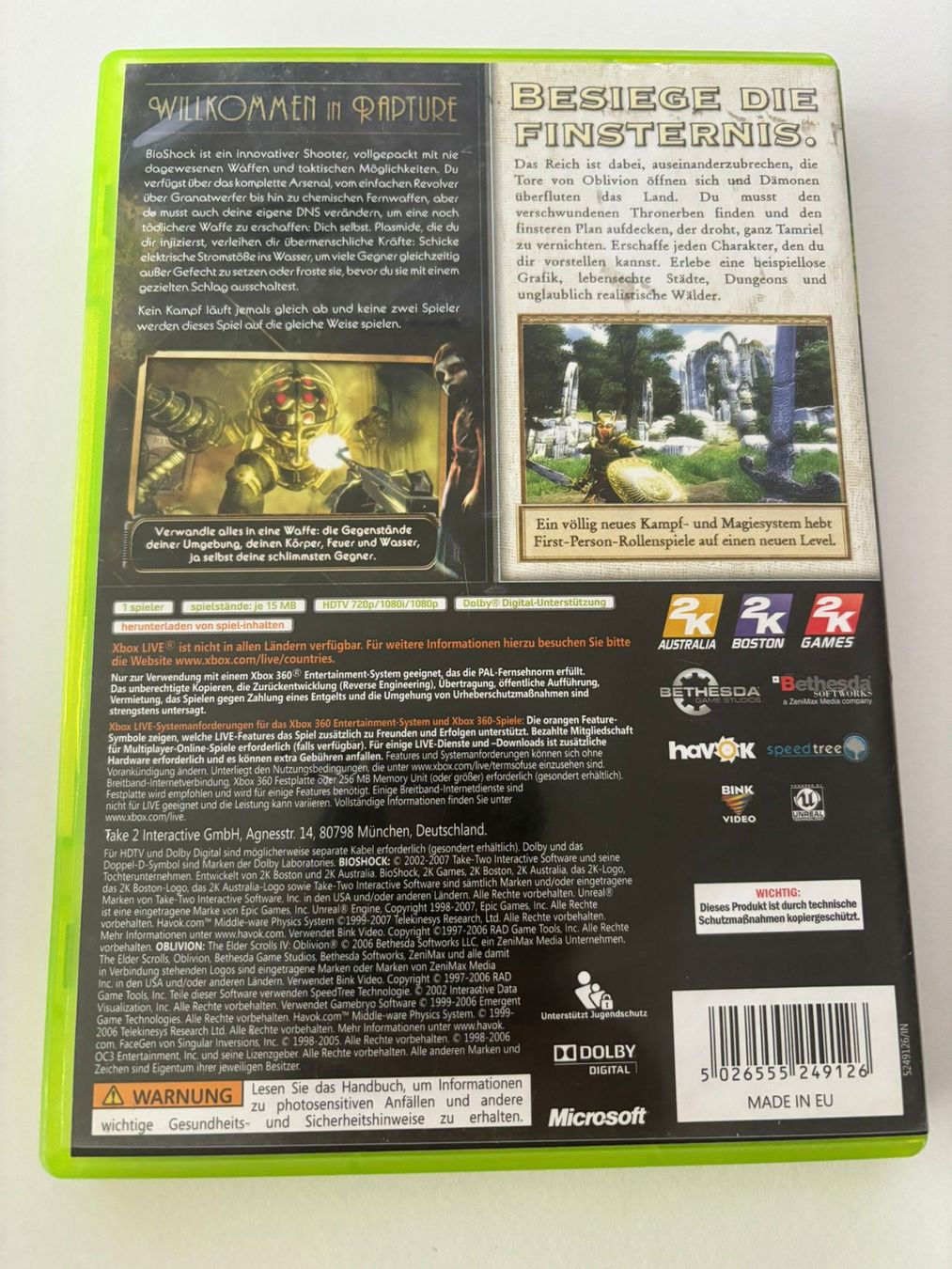 Giochi: Bioshock & Oblivion (XBOX 360) – Usato da Herisau venduto da Seyashop1 2