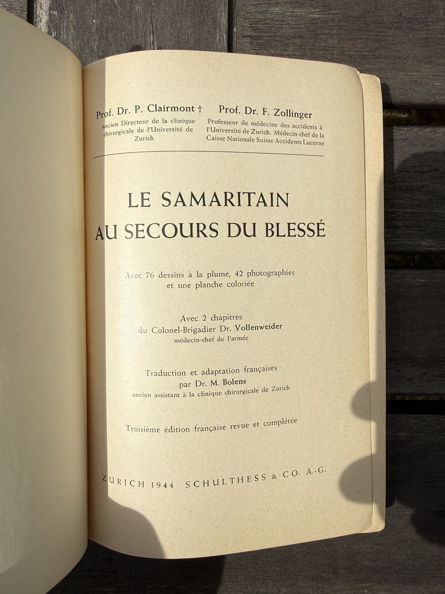 Livres: Le Samaritain au Secours du Blessé 1944 – D'occasion à Fribourg par Ardoffel 1
