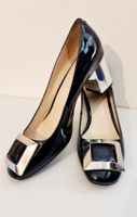 Escarpins Pierre Cardin CuirVernis Noir Boucle Métallique 39