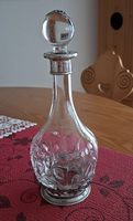 Glaskaraffe mit Zinndekor