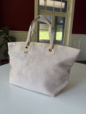 Tasche Versace Parfums geflochten beige neuwertig