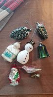 Vintage Christbaumschmuck, 7-teiliges Set, Glas, Weihnachten