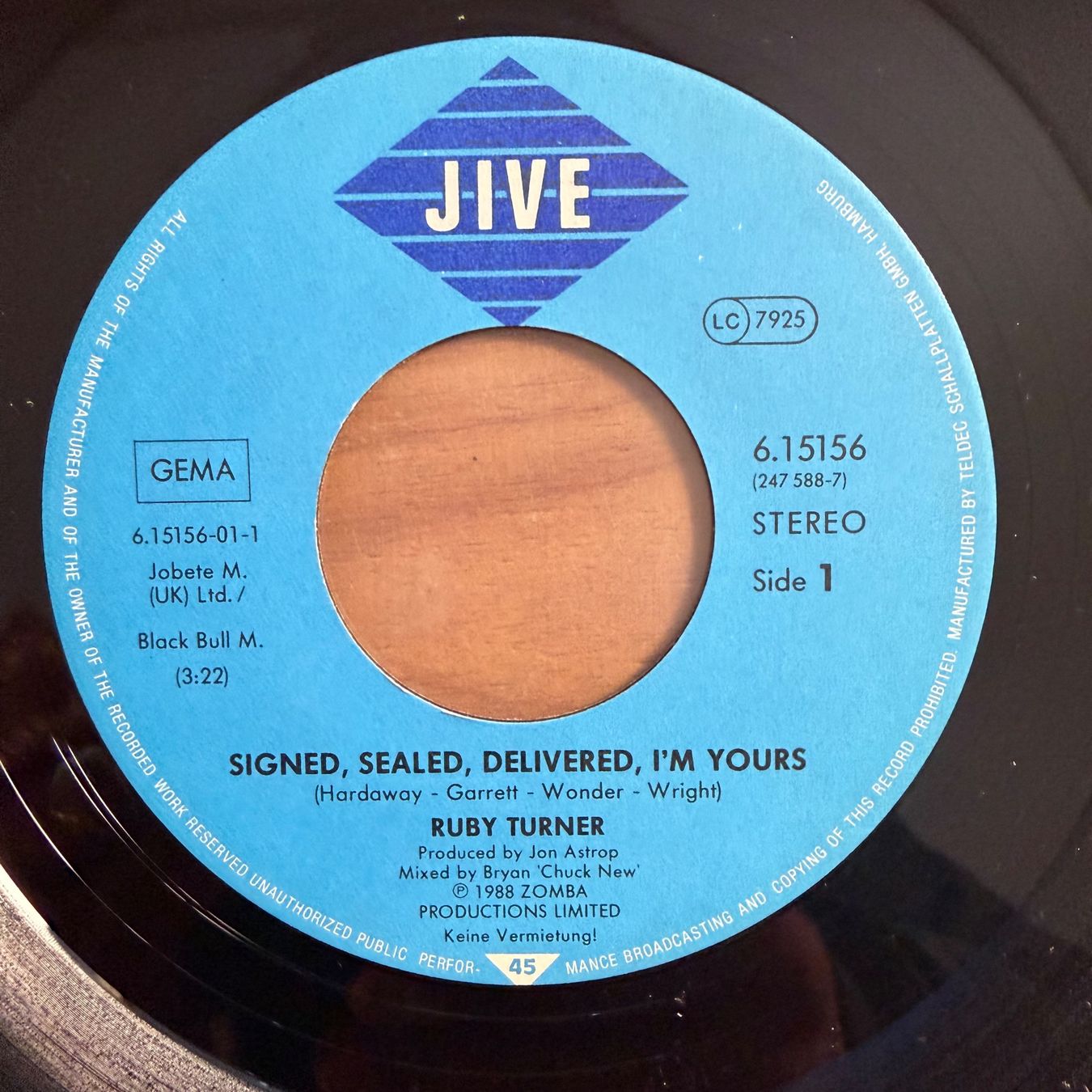 Schallplatten: Ruby Turner - Signed, Sealed, Delivered / 1. D-Press. 1988 – Gebraucht aus Gais von soundcave57 1