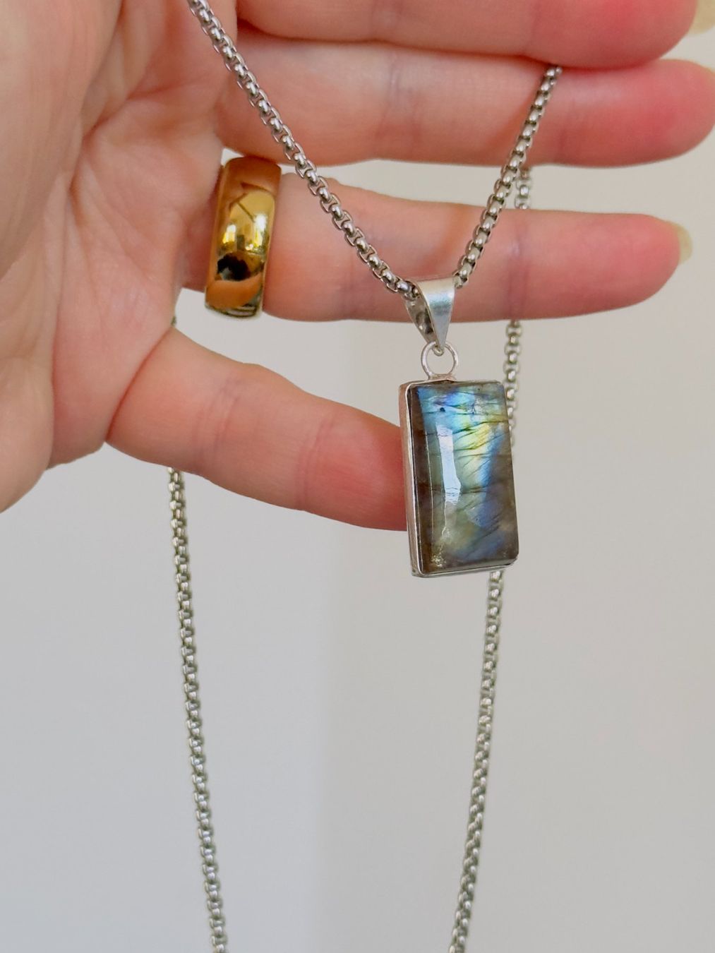 Catenine: Fashionable labradorite necklace – Nuovo e nell'imballaggio originale da Genève venduto da AGBERG 3