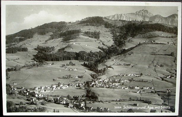 Ansichtskarten: SCHÖNENGRUND mit Säntis – Gebraucht aus Jona von philajona