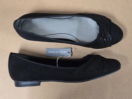 Marco Tozzi Ballerinas - 36 - Schwarz mit Glitzer-Detail
