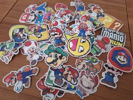 Super Mario Aufkleber Set, 53 Stk, neu