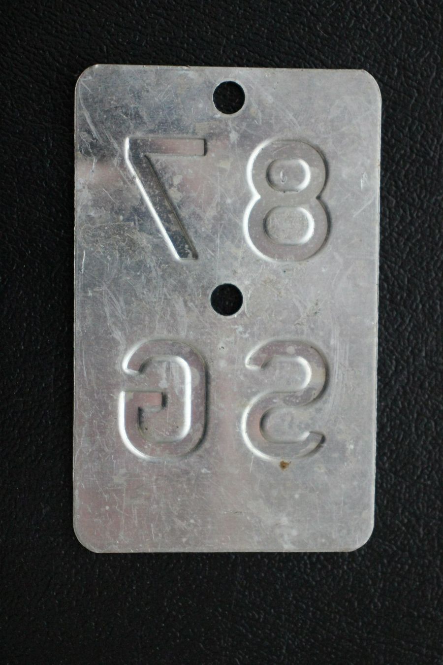 Schilder: Nummernschild  SG  87  Velonummer – Gebraucht aus Wiedlisbach von han_n6ff 1