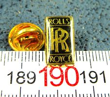 RR ROLLS ROYCE AUTO LOGO SCHMUCK-PIN GOLDIG GLASIERT KLEIN