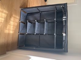 Kleiderschrank Stoff grau Aufbau
