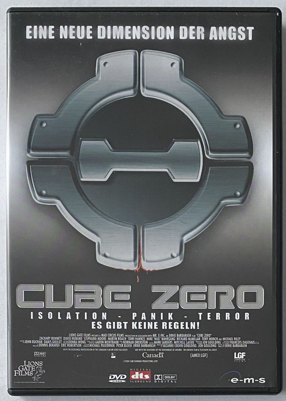 Tutti i DVDs: Cube Zero, eine neue Dimension der Angst (Versandkostenfrei) – Usato da Flums venduto da Asquillo