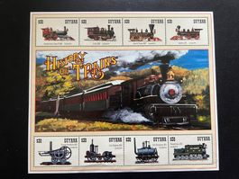 Guyana History of Trains Block ** Luxus (D274)