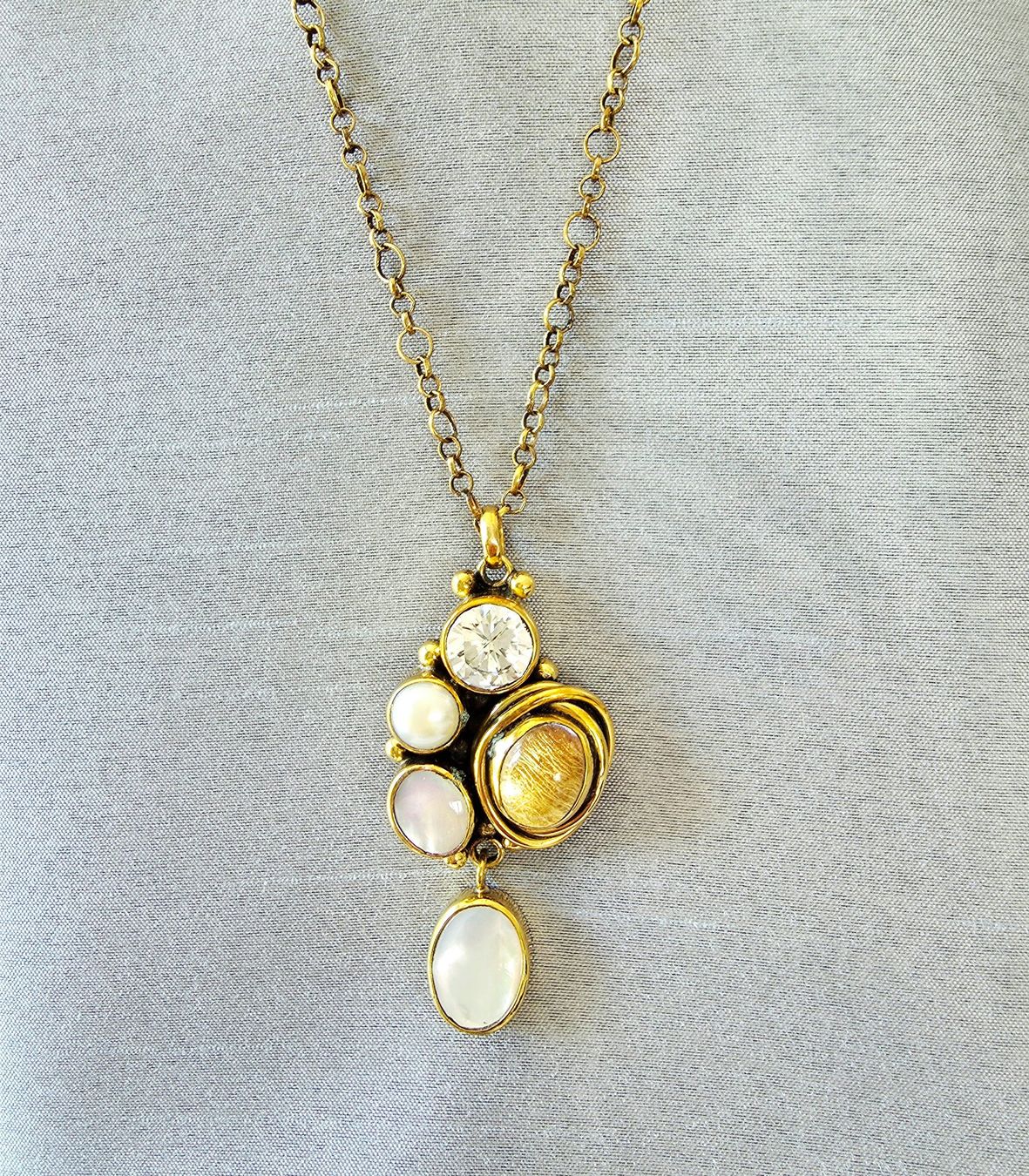 Catenine: Design Bronze Collier mit edlen Steinen - Neu – Nuovo e nell'imballaggio originale da Uetikon am See venduto da Springdream 3