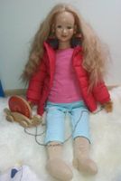 Künstlerpuppe / Puppe Mädchen mit hochwertigem Echthaar