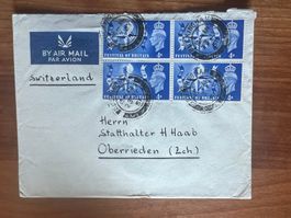 Brief 1951 GB Viererblock  Nr. 253 Vollstempel       (V999)
