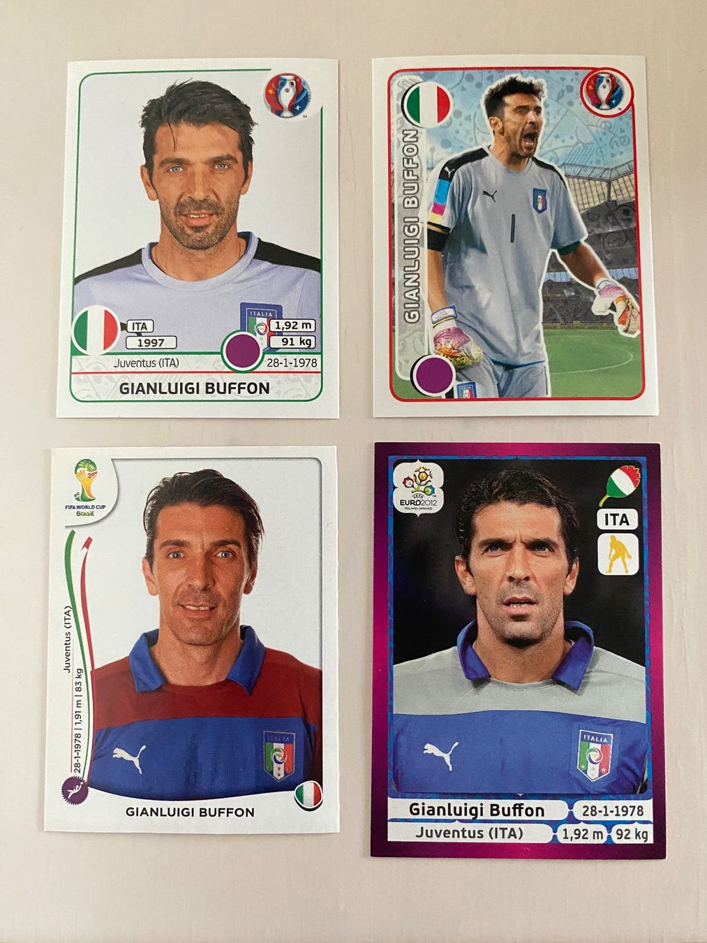 Panini Carte collezionabili: 4 seltene Panini Bilder Buffon Italien – Usato da Hergiswil LU venduto da FcMalkov